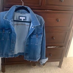 Raw hem denim jacket